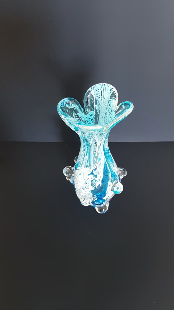 Image 1 of Polylobed art glass vase