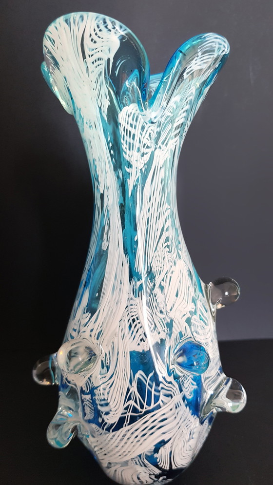 Image 1 of Polylobed art glass vase