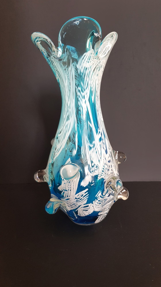 Image 1 of Polylobed art glass vase