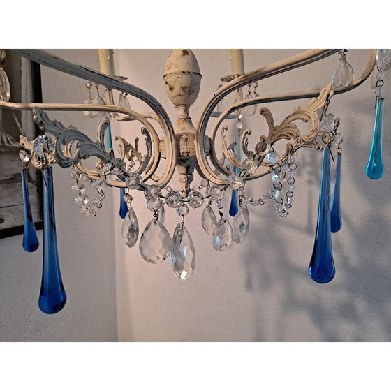 Image 1 of Vintage Italian 6 arm crystal chandelier, 1930s
