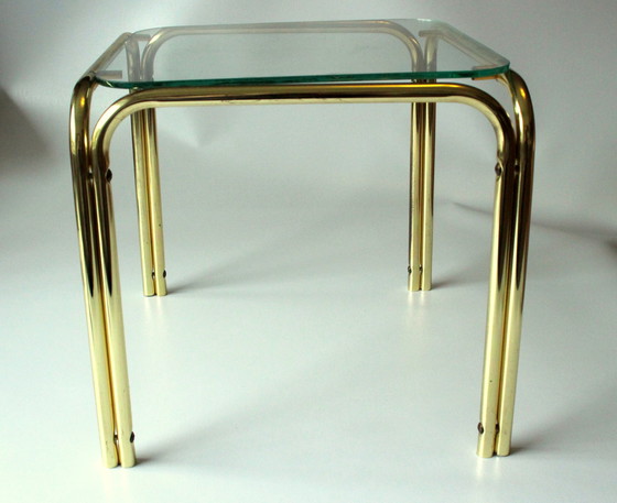 Image 1 of Vintage small side table brass