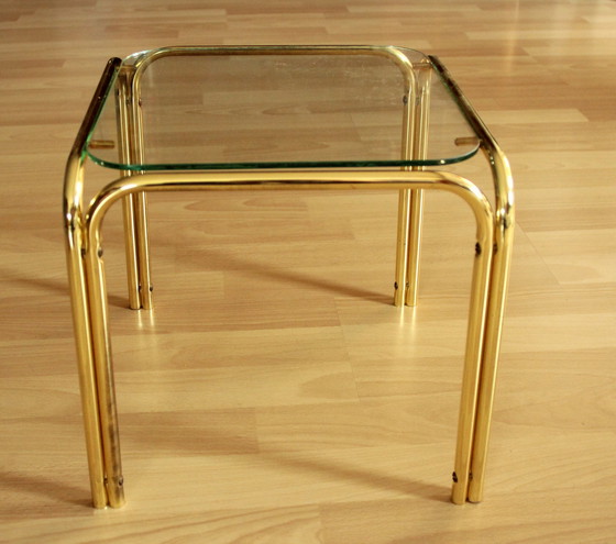 Image 1 of Vintage small side table brass