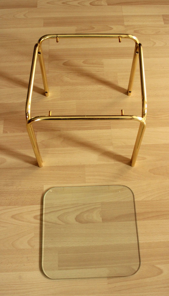 Image 1 of Vintage small side table brass