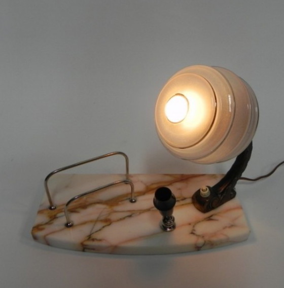 Image 1 of Art deco desk lamp with pen and letter holder