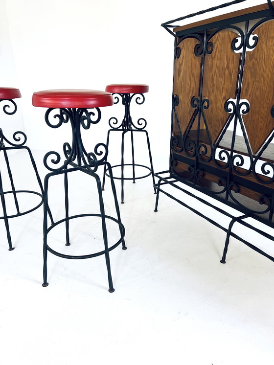 Image 1 of Bar vintage in ghisa e legno anni '70
