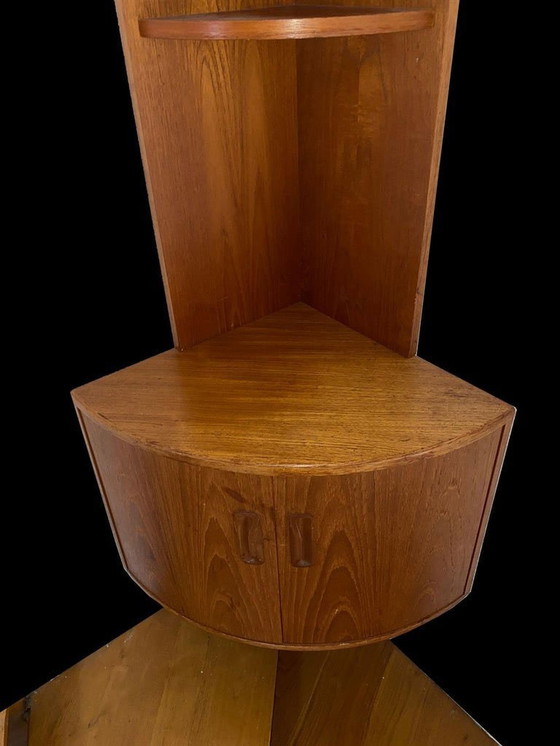 Image 1 of Danish Teak Wall Corner Cabinet 1960