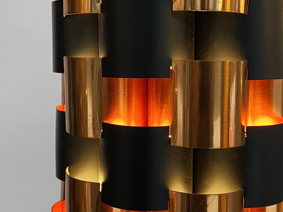 Image 1 of Copper Pendant Light By Werner Schou For Coronell Elektro. Denmark 1960S