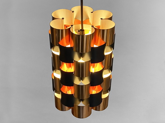 Image 1 of Copper Pendant Light By Werner Schou For Coronell Elektro. Denmark 1960S