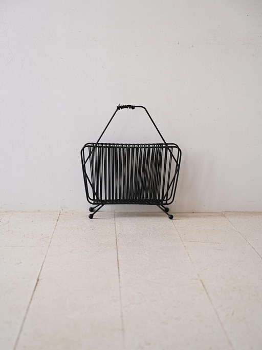 Vintage 1960S Metal Magazine Rack