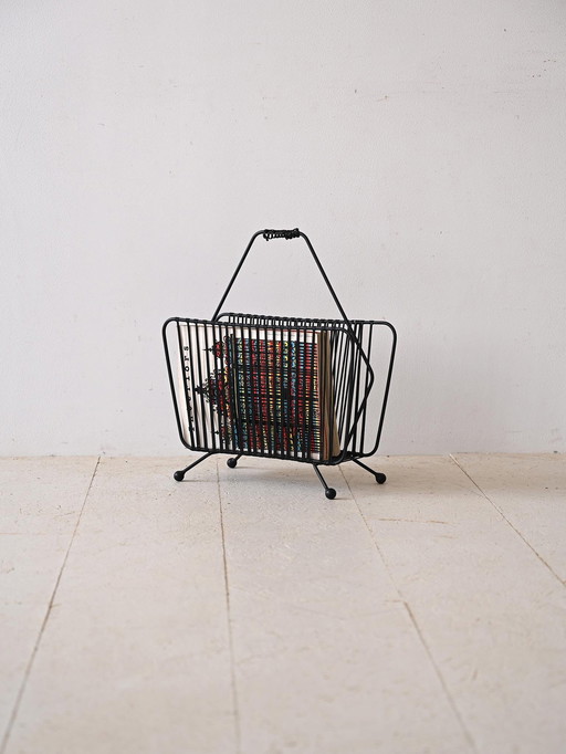 Vintage 1960S Metal Magazine Rack