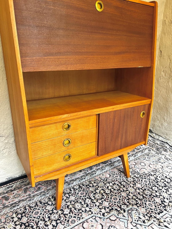 Image 1 of Nice 60s Secretaire Teak Veneer