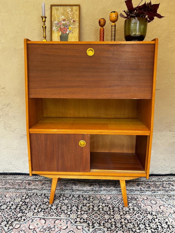 Image 1 of Nice 60s Secretaire Teak Veneer