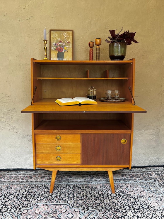 Image 1 of Nice 60s Secretaire Teak Veneer