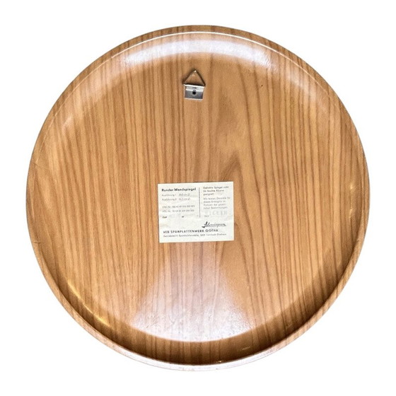 Image 1 of Vintage round wall mirror in plastic and glass for Veb Spanplatten Werk Gotha, Germany 1970