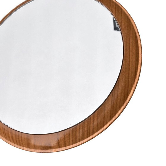 Image 1 of Vintage round wall mirror in plastic and glass for Veb Spanplatten Werk Gotha, Germany 1970
