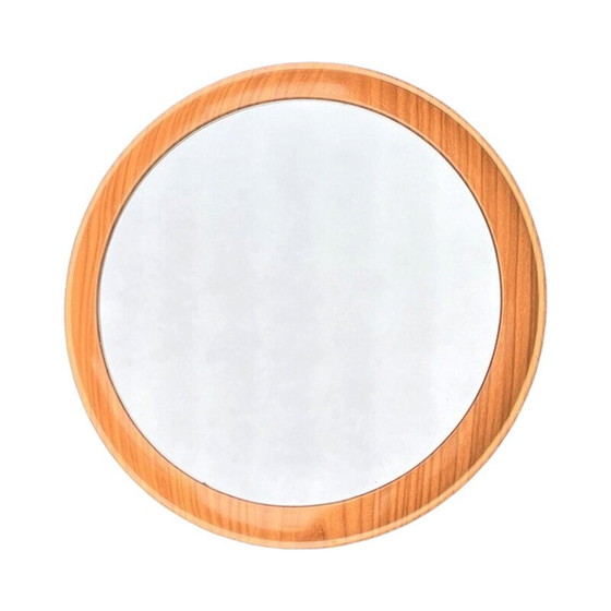 Image 1 of Vintage round wall mirror in plastic and glass for Veb Spanplatten Werk Gotha, Germany 1970