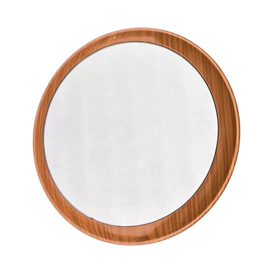 Image 1 of Vintage round wall mirror in plastic and glass for Veb Spanplatten Werk Gotha, Germany 1970
