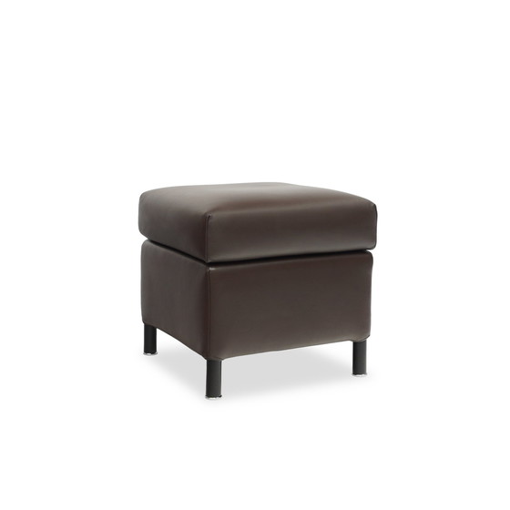 Image 1 of Wittmann Aura stool | leather brown ottoman