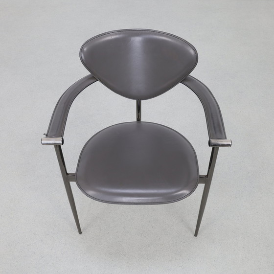 Image 1 of 4x Dining Chair in Leather by Arrben Italy, 1980s