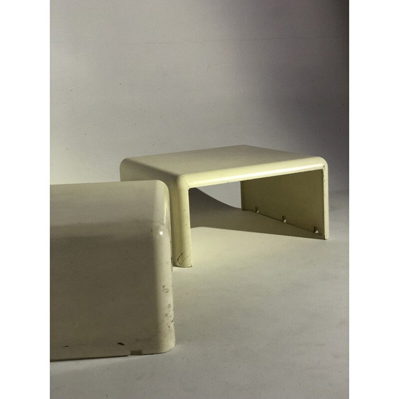 Image 1 of Pair of vintage white plastic coffee tables