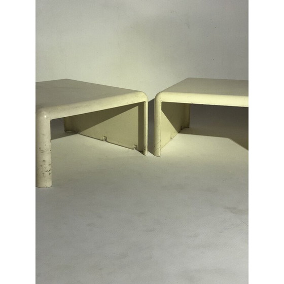 Image 1 of Pair of vintage white plastic coffee tables