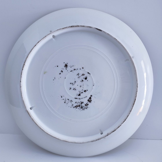 Image 1 of Large Decorative Plate Tower Winter Landscape Early 20th century