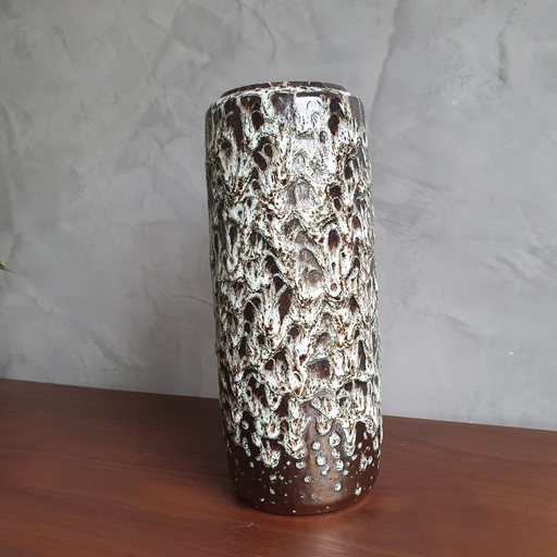 Vaso di lava grassa vintage con smalto gocciolante