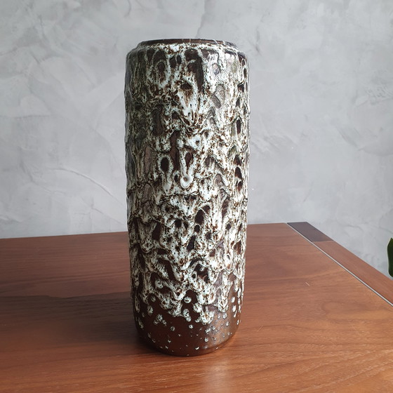 Image 1 of Vaso di lava grassa vintage con smalto gocciolante