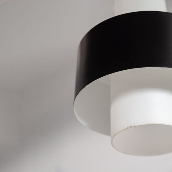 Image 1 of Vintage metal and milk glass pendant, 1960