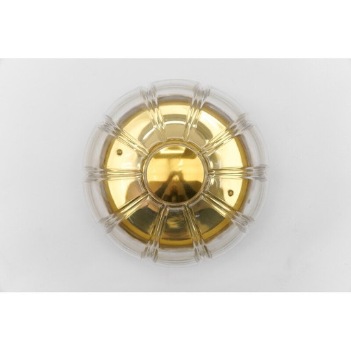 Vintage octagonal glass ceiling lamp for Limburg, Germany 1960