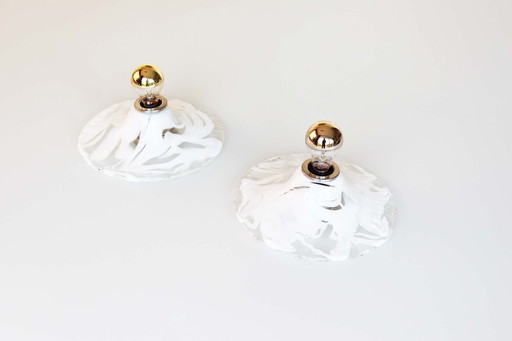 2X 1970’S Murano Glass Wall Sconces By La Murrina