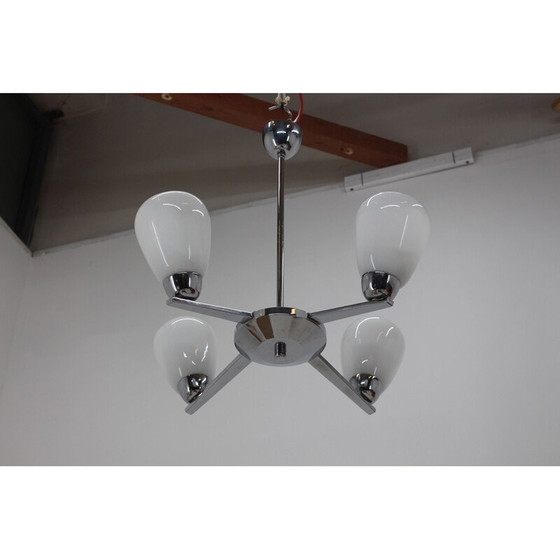 Image 1 of Lampadario cromato vintage, 1950