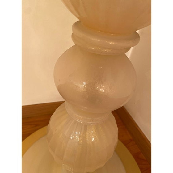 Image 1 of 1990S Italian Venetian White And Gold Murano Glass Style Coffee Table