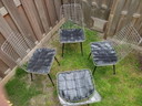 4x Chaises en fil de fer vintage