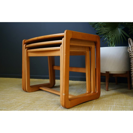 Image 1 of Mid century Swedish pale teak nesting tables