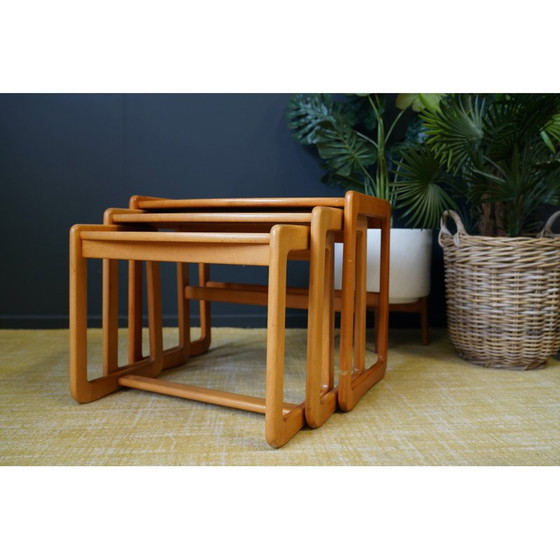 Image 1 of Mid century Swedish pale teak nesting tables