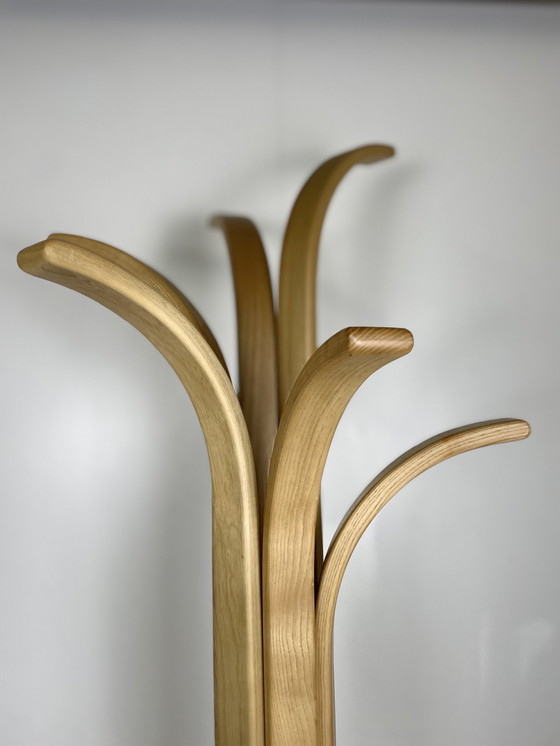 Image 1 of Italian Design Standing Coat Rack "Palm Tree" Travertine Base