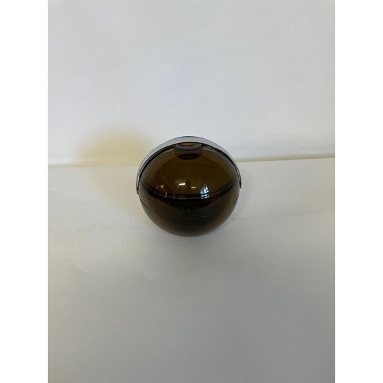 Image 1 of Vintage smoked ball ice box by Paolo Tilche for Guzzini, Italy 1980s