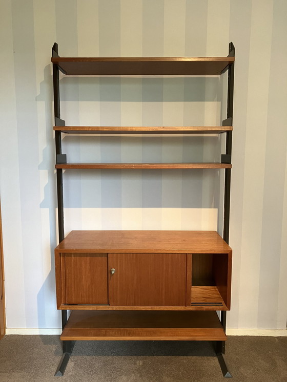 Image 1 of Bibliothèque vintage avec cadre métallique anthracite