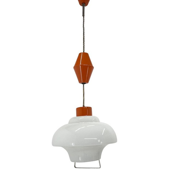 Image 1 of Vintage downward pendant lamp, Czechoslovakia 1950s