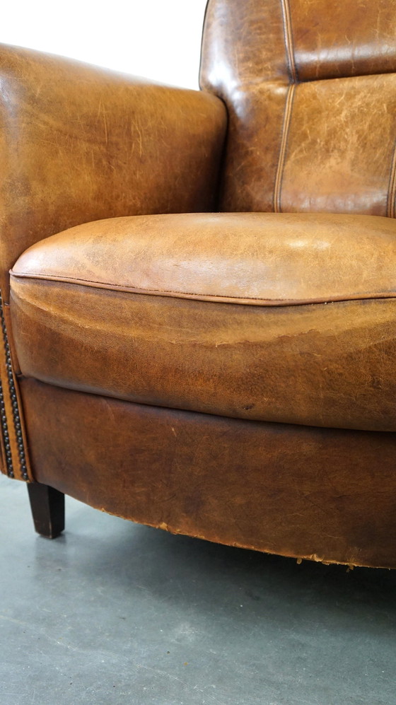 Image 1 of Sheep leather armchair, large model with higher back