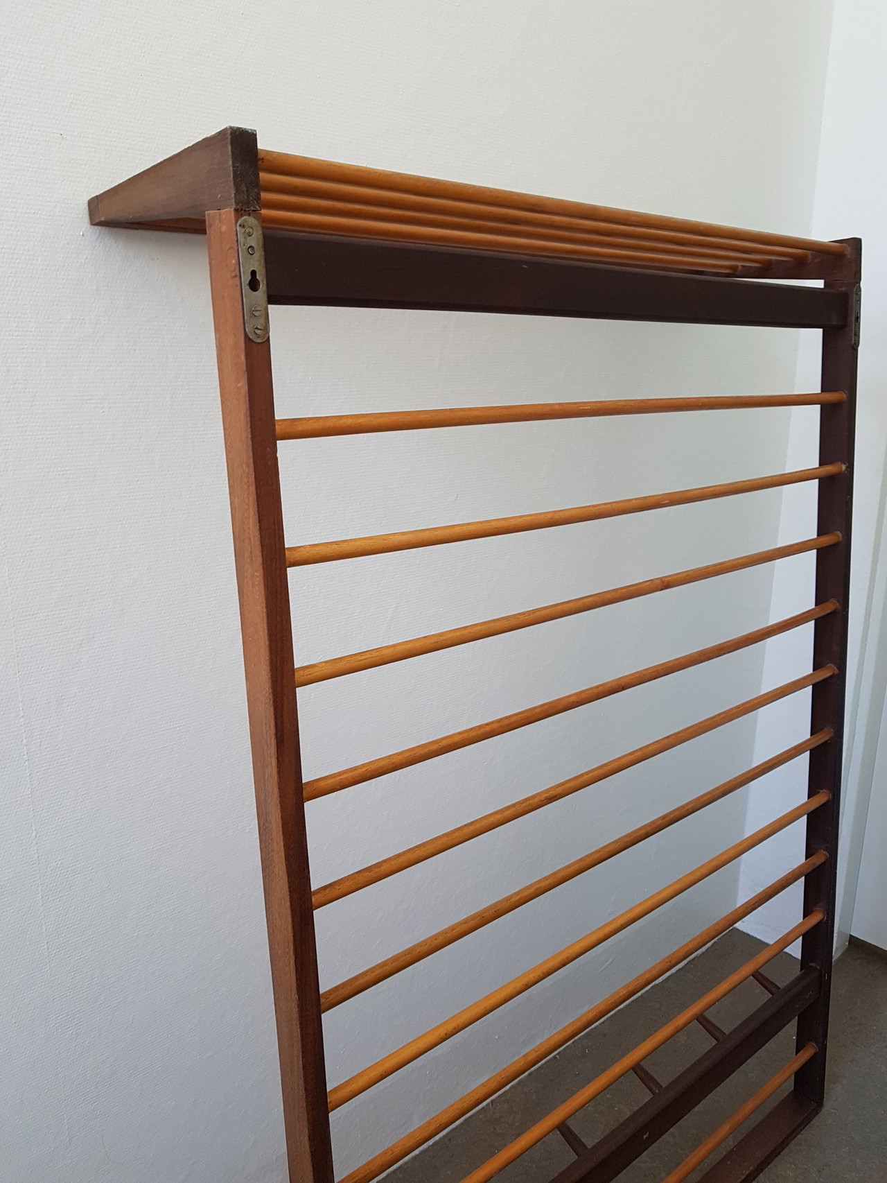 Teak coat rack top