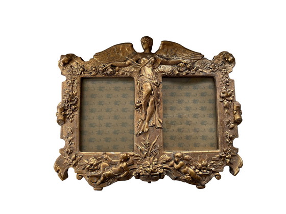 Image 1 of Gold Double Photo Frame