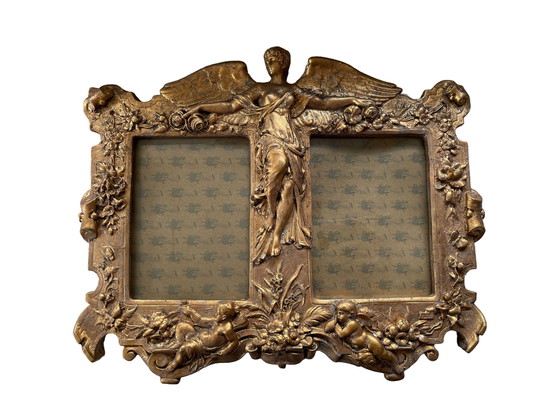 Image 1 of Gold Double Photo Frame