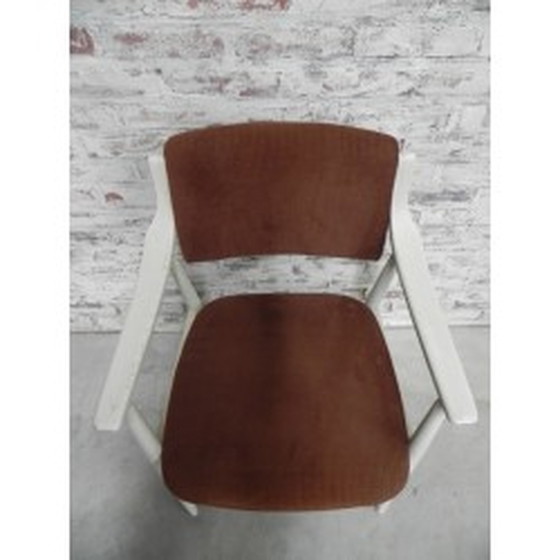 Image 1 of 3x chaises vintage avec revêtement en velours côtelé