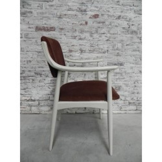 Image 1 of 3x chaises vintage avec revêtement en velours côtelé