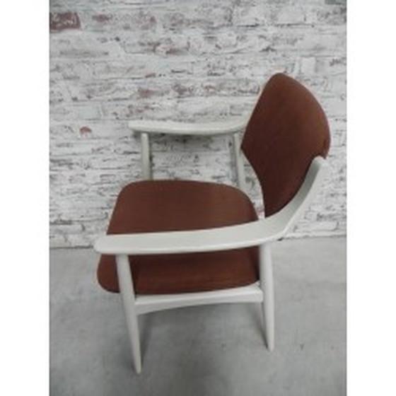 Image 1 of 3x chaises vintage avec revêtement en velours côtelé