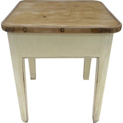 Vintage wooden stool with storage space, 1950s