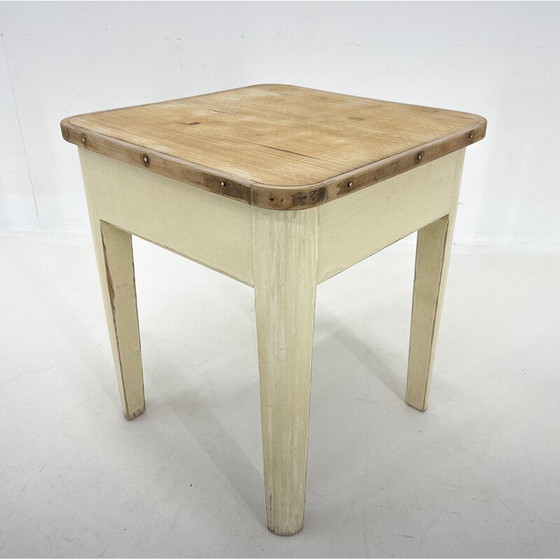 Image 1 of Vintage wooden stool with storage space, 1950s