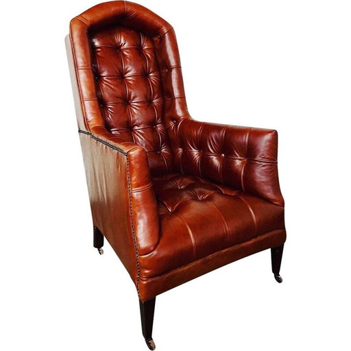 Vintage leather porters armchair